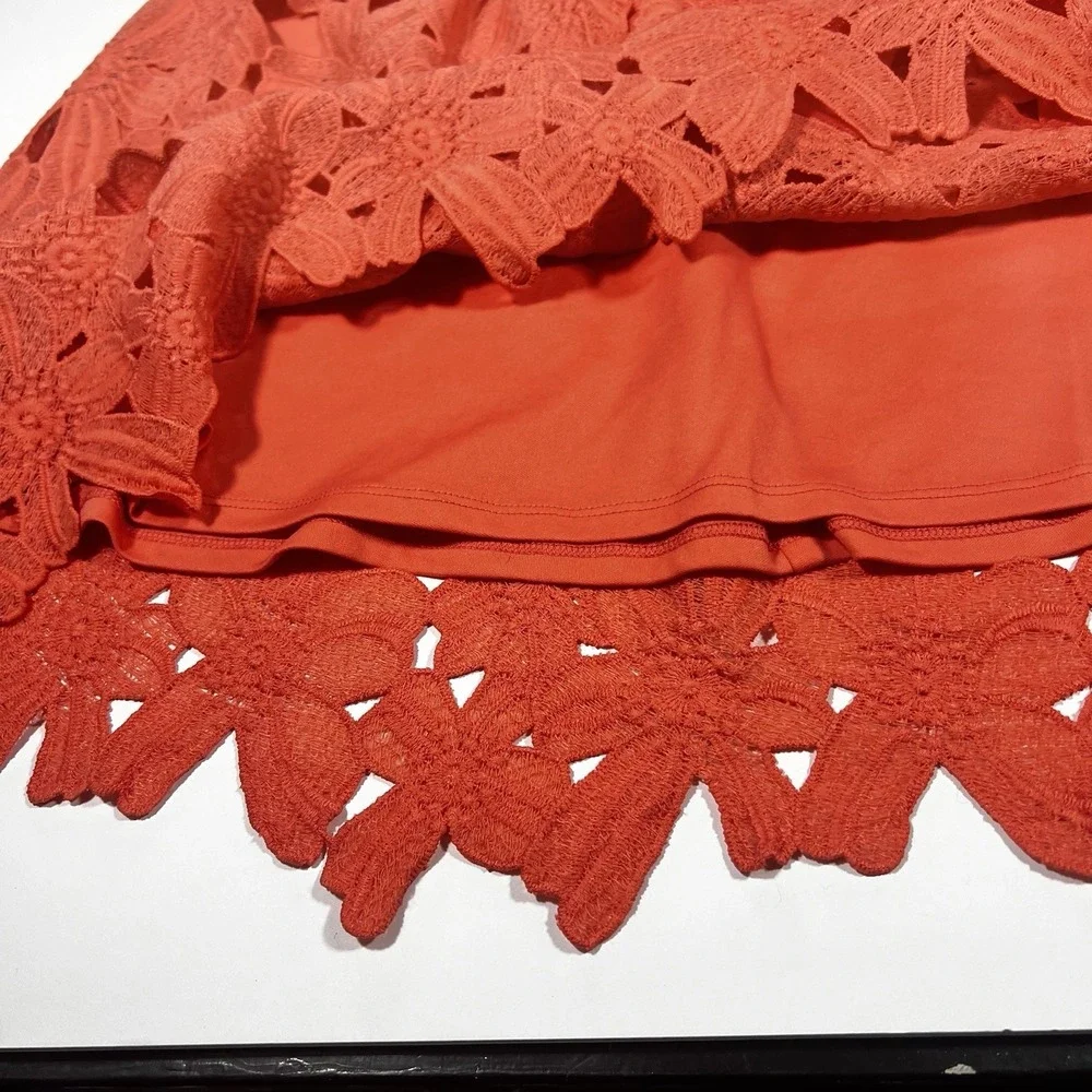 Xhilaration Skirt Size Small Peach/coral Floral Pattern W/ Slip‎ Lining